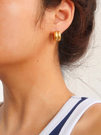 Non-Tarnish Double C-Hoop Earrings