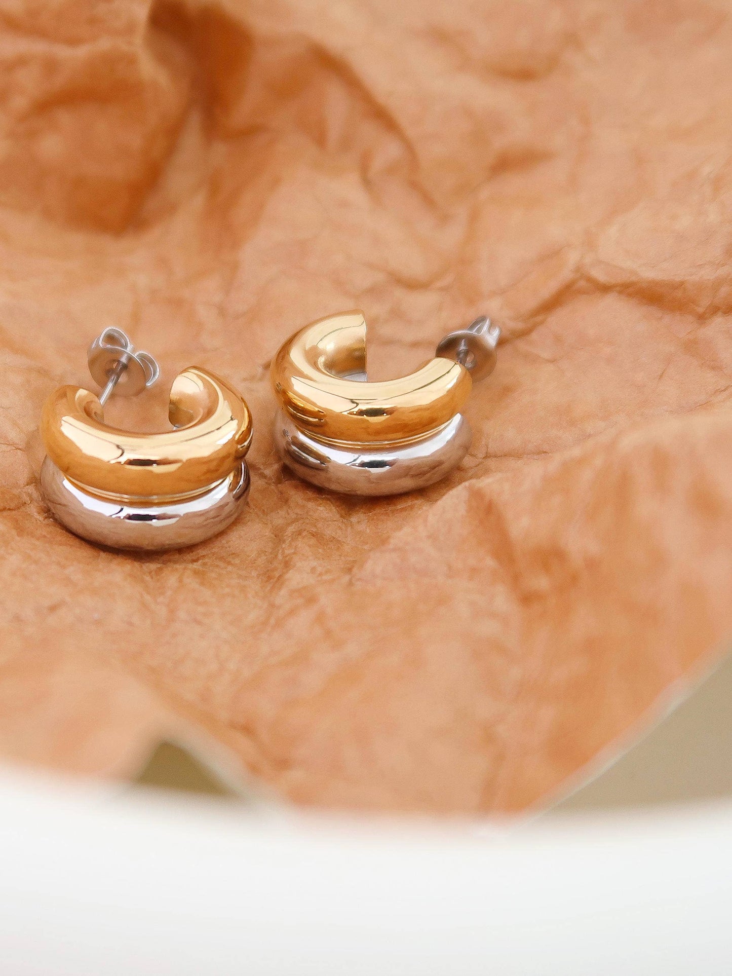 Non-Tarnish Double C-Hoop Earrings