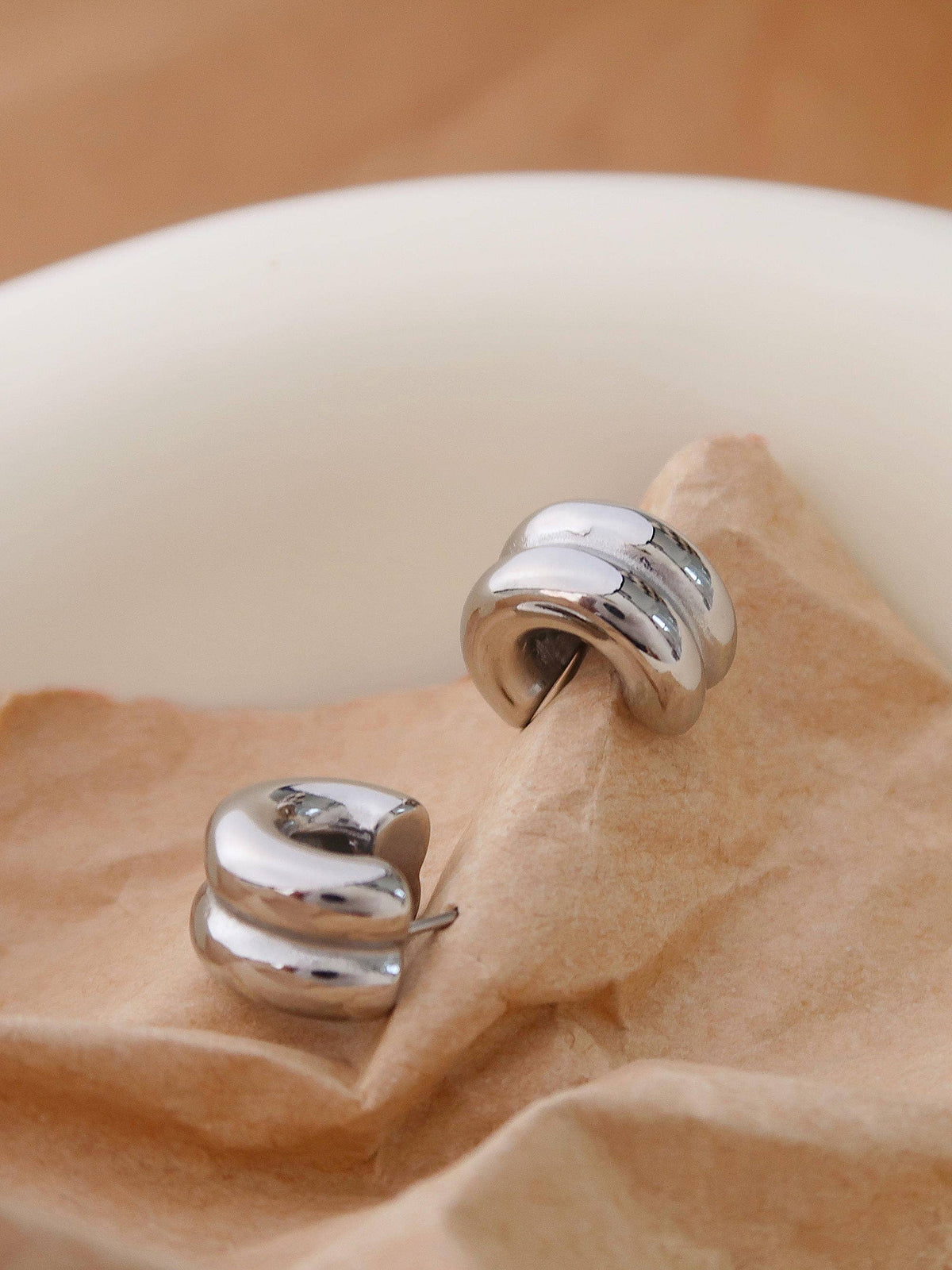 Non-Tarnish Double C-Hoop Earrings