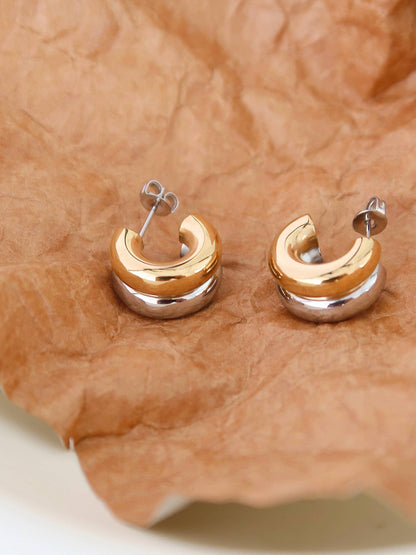 Non-Tarnish Double C-Hoop Earrings