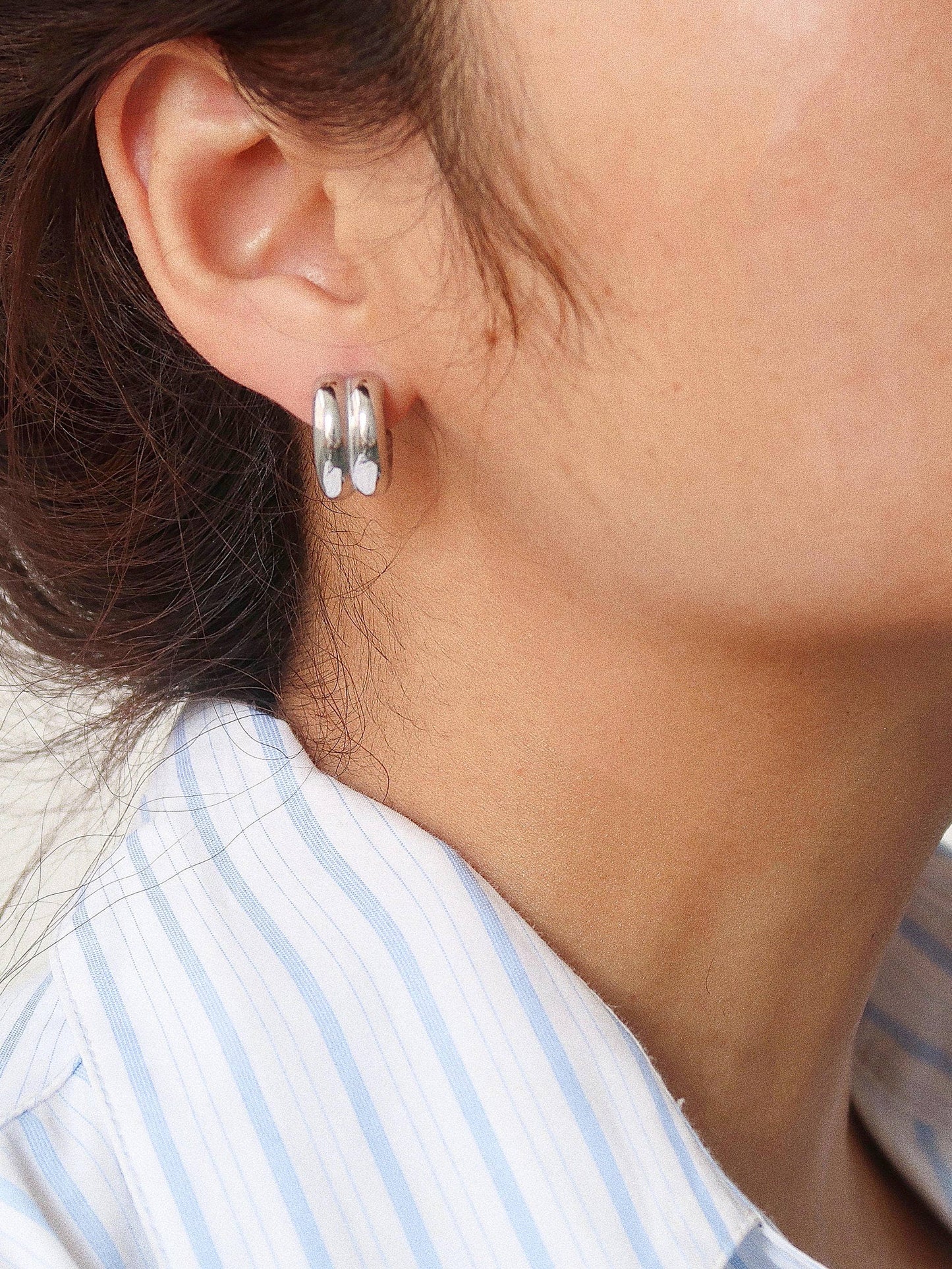 Non-Tarnish Double C-Hoop Earrings