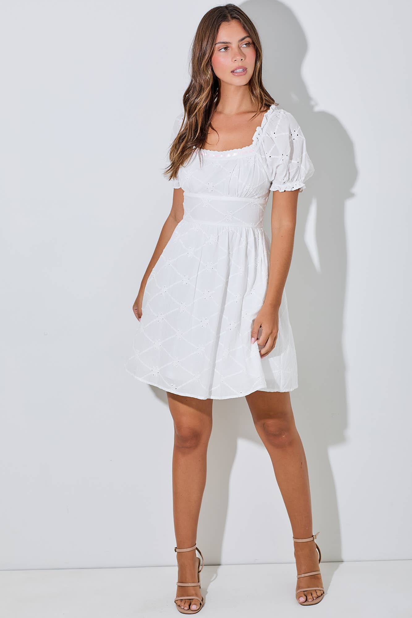 Amélie Eyelet Mini Dress