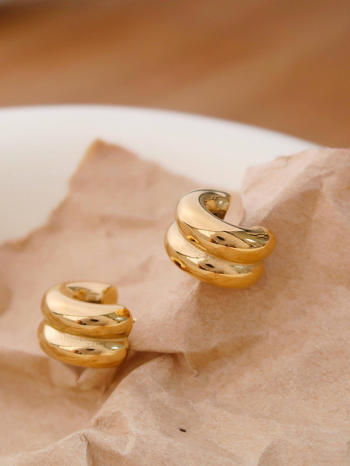Non-Tarnish Double C-Hoop Earrings