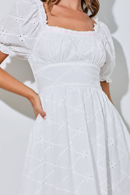 Amélie Eyelet Mini Dress