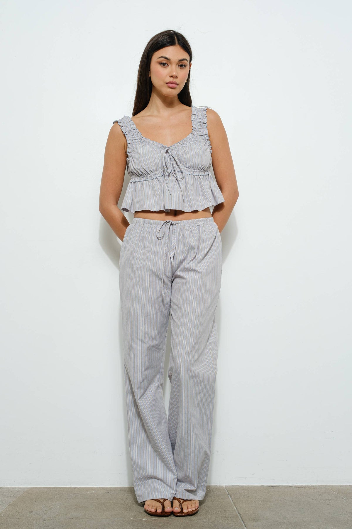 Callie Striped Drawstring Pants