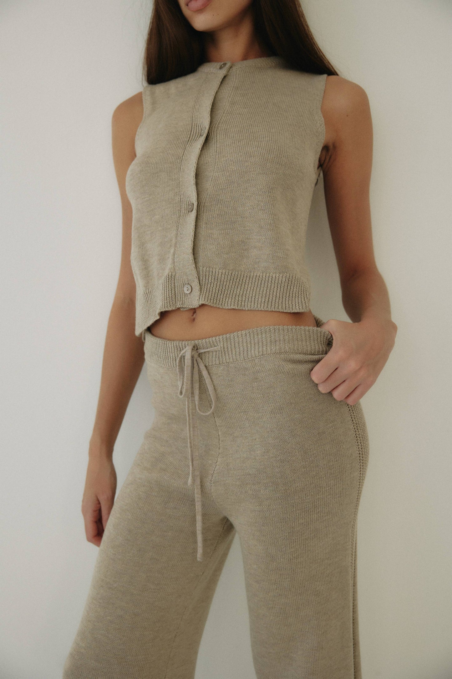 Ona Sweater Vest & Knit Pants Set
